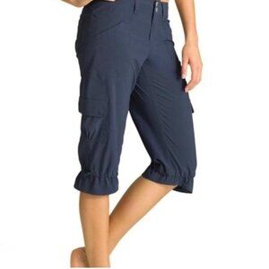 ATHLETA Vintage Dipper Crops Capris Navy Blue 6 EUC NLA